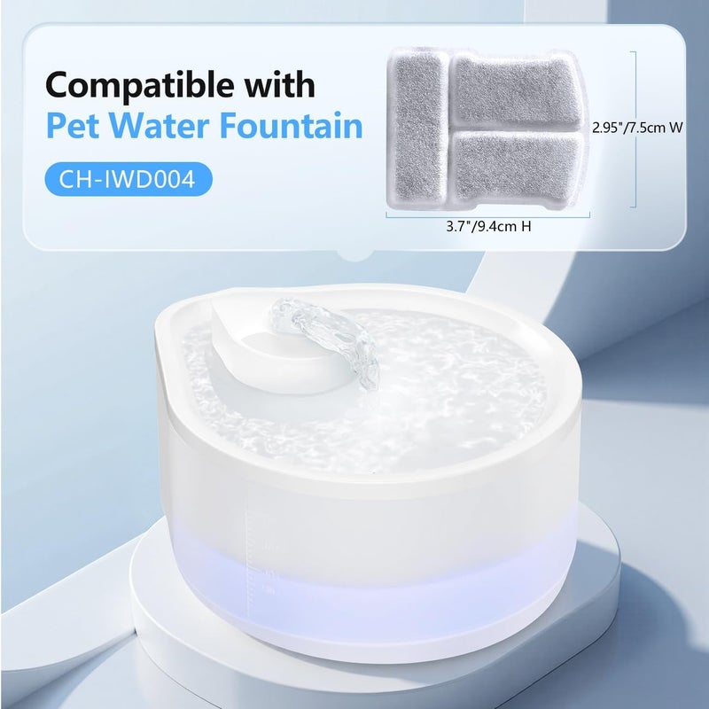 Ellenpent 6 Pack Filters for Cat Water Fountain, Compatible with 2.5L Cat Water Fountain for CH-IWD004 - Image 2